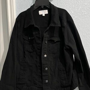 Time and Tru Black Jean Jacket